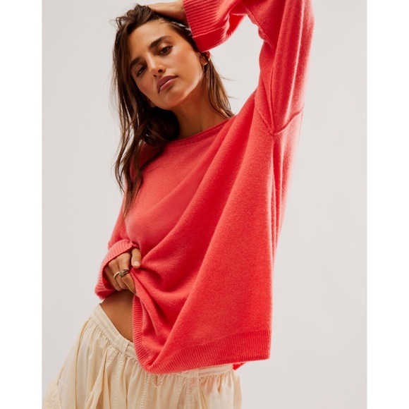 Free People Sweaters - Free People Addie Cashmere Pullover in Geranium sz medium NWT
